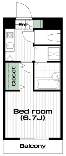 大塚・帝京大学駅の賃貸 62,000円 間取り図