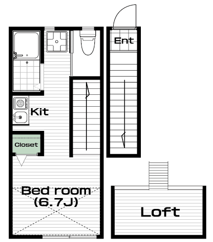 溝の口駅の賃貸 52,000円 間取り図