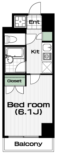 町田駅の賃貸 65,000円 間取り図