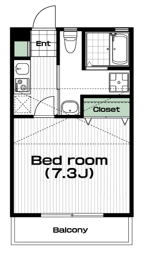 一橋学園駅の賃貸 58,000円 間取り図