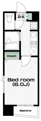 早稲田駅の賃貸 78,000円 間取り図