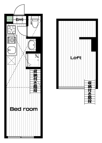 矢口渡駅の賃貸 72,000円 間取り図