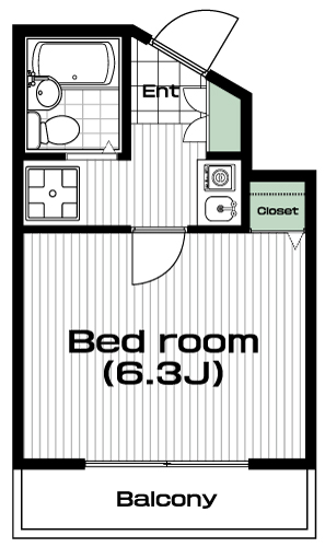 下北沢駅の賃貸 63,000円 間取り図