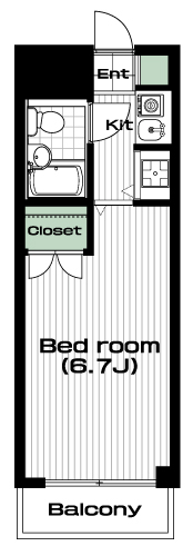 玉川学園前駅の賃貸 43,000円 間取り図