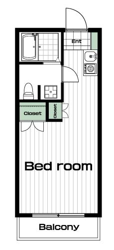 祐天寺駅の賃貸 71,000円 間取り図