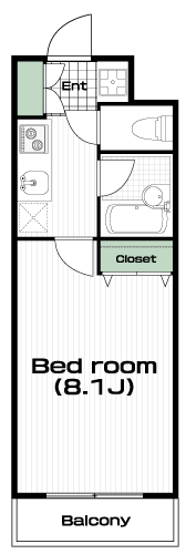 西荻窪駅の賃貸 80,000円 間取り図