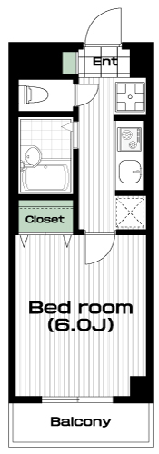 花小金井駅の賃貸 65,000円 間取り図