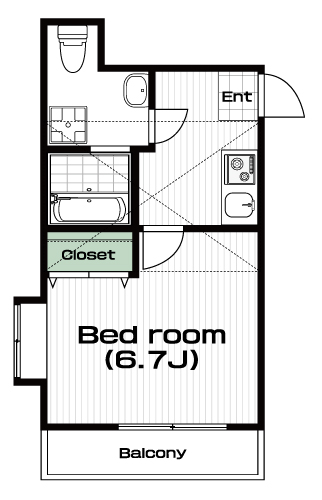 武蔵小金井駅の賃貸 75,000円 間取り図
