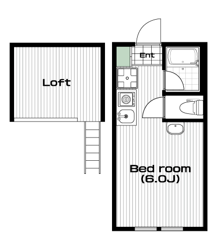板橋本町駅の賃貸 65,000円 間取り図