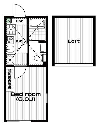 日吉駅の賃貸 75,000円 間取り図