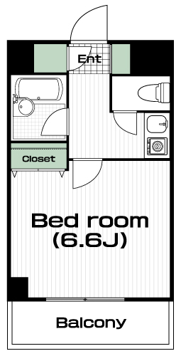 京王堀之内駅の賃貸 55,000円 間取り図