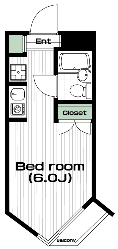 明大前駅の賃貸 57,000円 間取り図