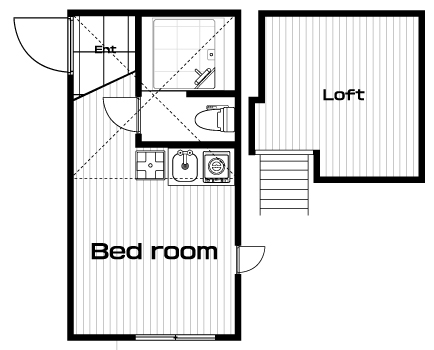 長津田駅の賃貸 55,000円 間取り図