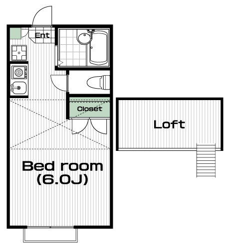 こどもの国駅の賃貸 47,000円 間取り図