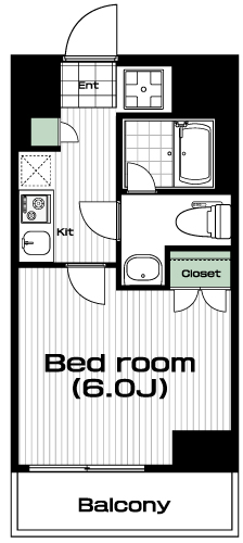 関内駅の賃貸 79,000円 間取り図