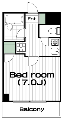 京王堀之内駅の賃貸 55,000円 間取り図