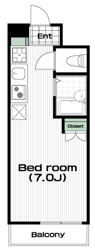 新宿駅の賃貸 84,000円 間取り図