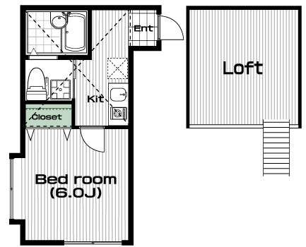 生田駅の賃貸 56,000円 間取り図