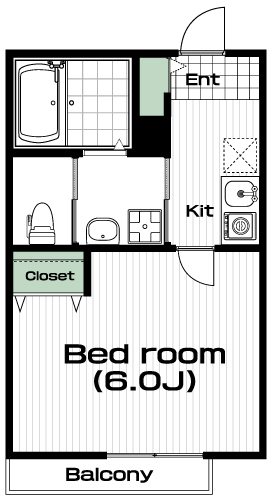 玉川学園前駅の賃貸 55,000円 間取り図