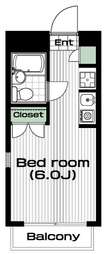 尾山台駅の賃貸 54,000円 間取り図