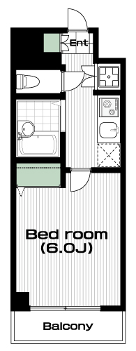 早稲田駅の賃貸 96,000円 間取り図