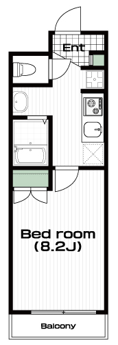 若葉台駅の賃貸 52,000円 間取り図