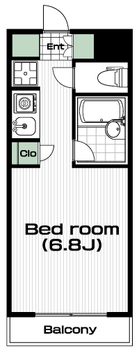 駒沢大学駅の賃貸 79,000円 間取り図