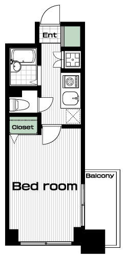 江戸川橋駅の賃貸 76,000円 間取り図