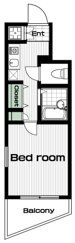 早稲田駅の賃貸 80,500円 間取り図