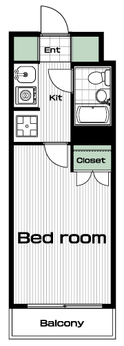 大岡山駅の賃貸 58,000円 間取り図
