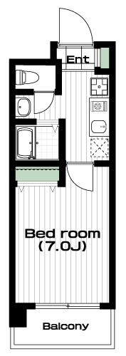 国立駅の賃貸 70,000円 間取り図