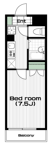中井駅の賃貸 68,500円 間取り図