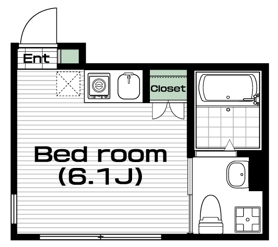 中野駅の賃貸 77,000円 間取り図