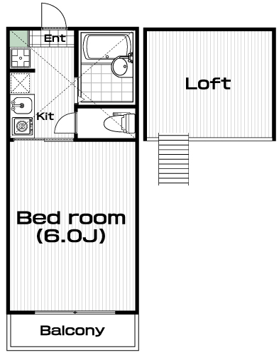 日吉駅の賃貸 67,000円 間取り図