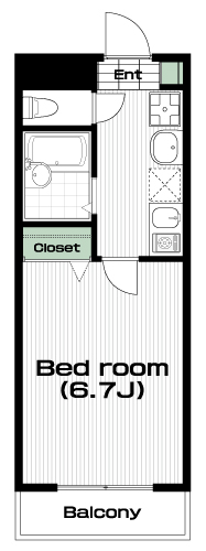 大塚・帝京大学駅の賃貸 54,000円 間取り図
