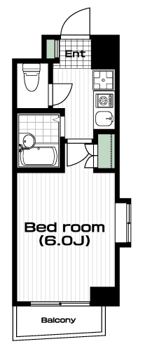 四ツ谷駅の賃貸 80,000円 間取り図