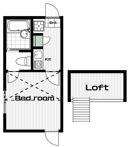 六郷土手駅の賃貸 70,000円 間取り図