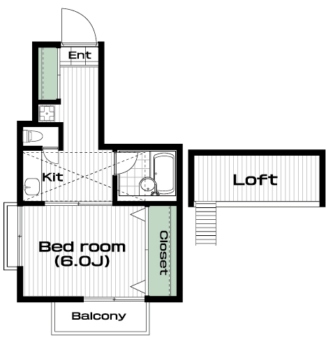 日吉駅の賃貸 55,000円 間取り図