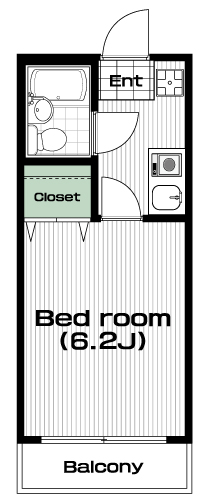 京王堀之内駅の賃貸 37,000円 間取り図