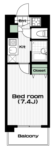 溝の口駅の賃貸 75,000円 間取り図