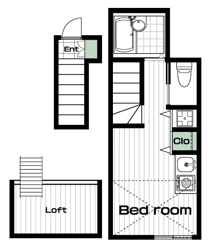 都立大学駅の賃貸 73,000円 間取り図