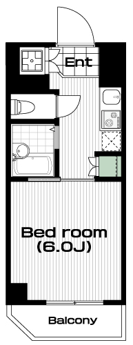 飯田橋駅の賃貸 80,000円 間取り図