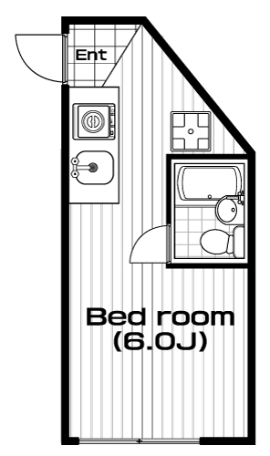 柿生駅の賃貸 43,000円 間取り図