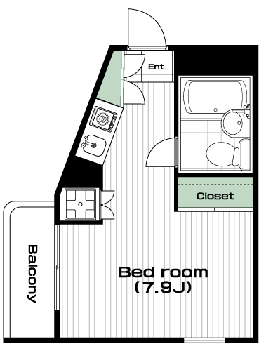 大岡山駅の賃貸 70,000円 間取り図