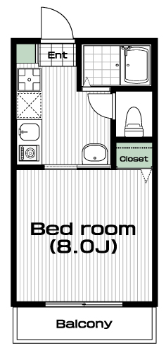 大塚・帝京大学駅の賃貸 55,000円 間取り図