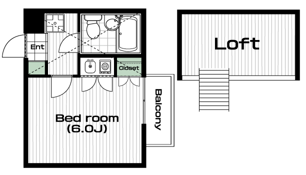 読売ランド前駅の賃貸 45,000円 間取り図