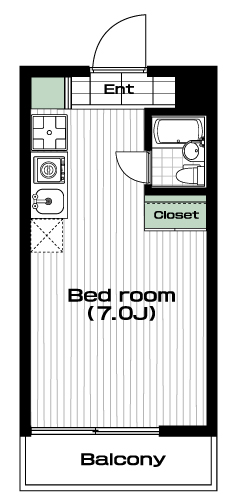 桜新町駅の賃貸 70,000円 間取り図