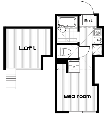 日吉駅の賃貸 52,000円 間取り図