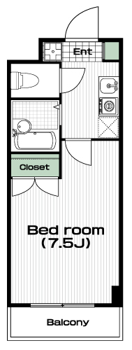 調布駅の賃貸 61,800円 間取り図