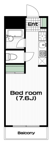 中野駅の賃貸 75,000円 間取り図